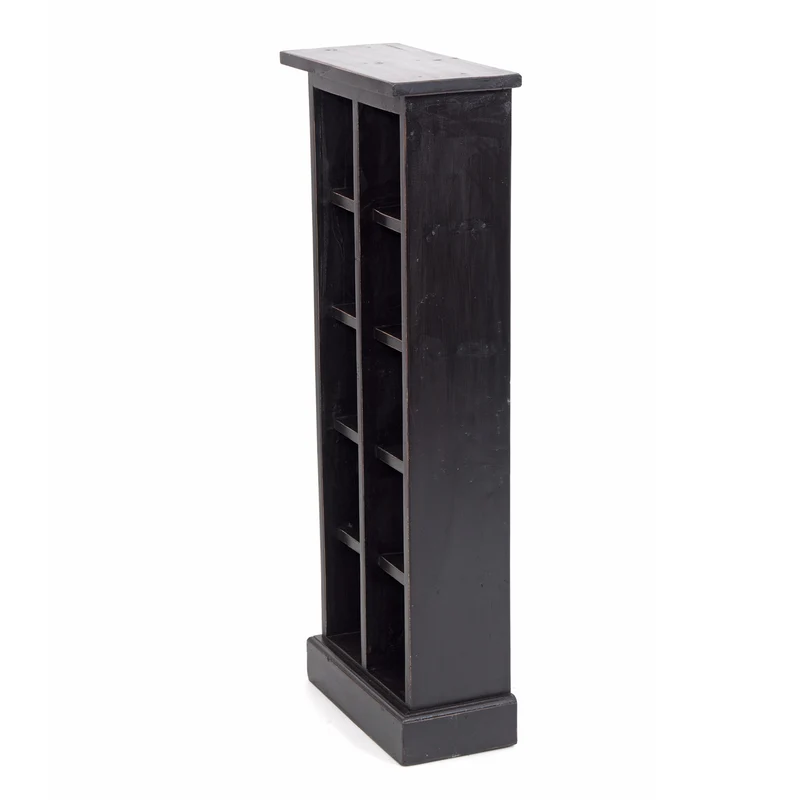 RUSTIKALES CD & BÜCHERREGAL NATURE | 94x36cm(HxB) Holzregal 10 Fächer | Farbe: 09 voodoo - schwarz