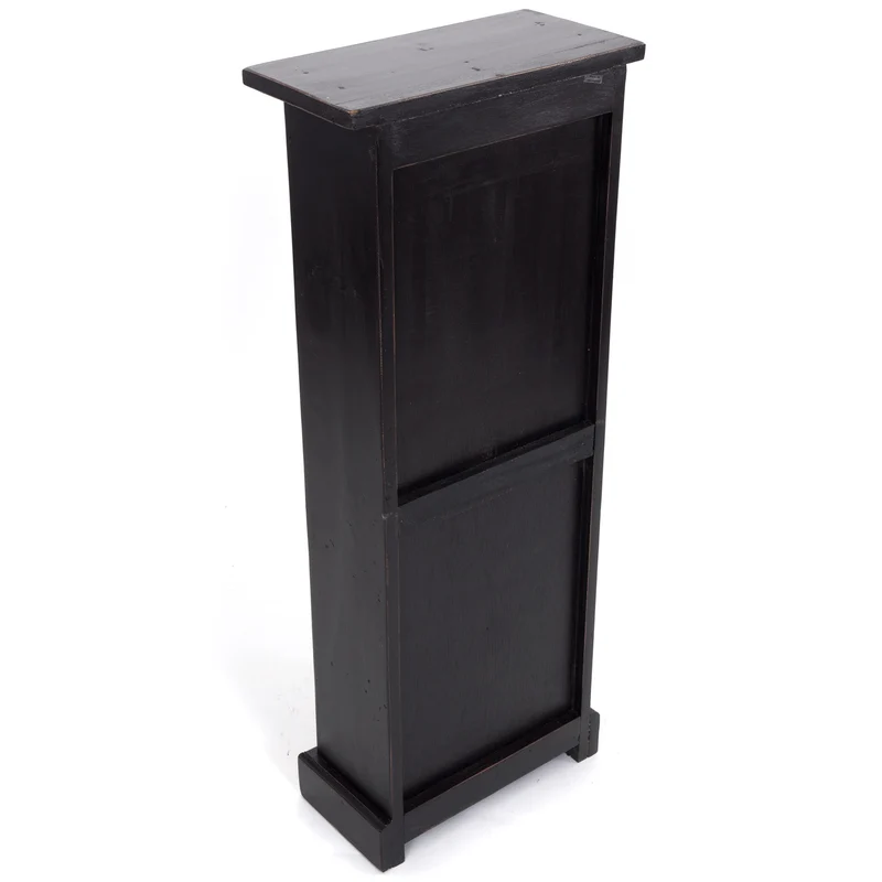 RUSTIKALES CD & BÜCHERREGAL NATURE | 94x36cm(HxB) Holzregal 10 Fächer | Farbe: 09 voodoo - schwarz