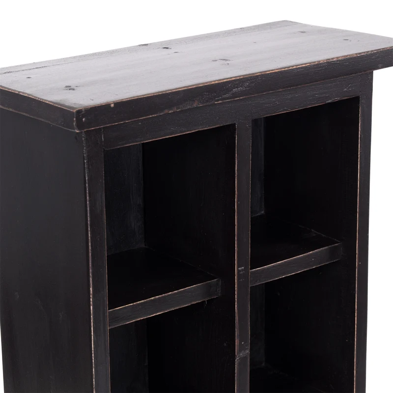 RUSTIKALES CD & BÜCHERREGAL NATURE | 94x36cm(HxB) Holzregal 10 Fächer | Farbe: 09 voodoo - schwarz