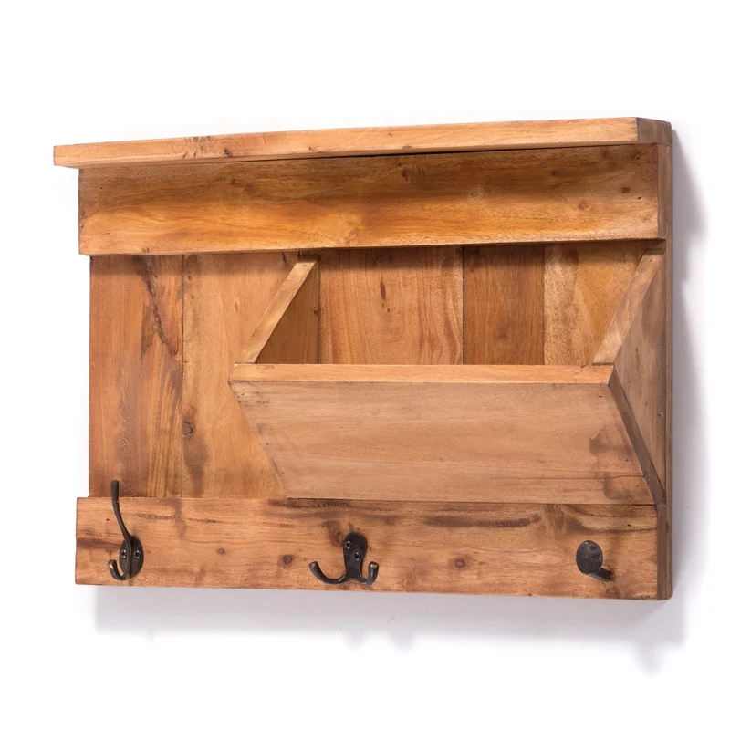 SCHLÜSSELBRETT "NATURA 50" | 50x35x13cm (BxHxT), Staufach | Garderobe | Farbe: 08 honigfarben gewachst
