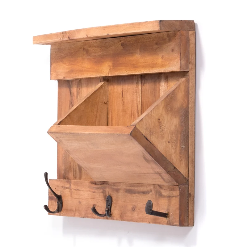 SCHLÜSSELBRETT "NATURA 50" | 50x35x13cm (BxHxT), Staufach | Garderobe | Farbe: 08 honigfarben gewachst