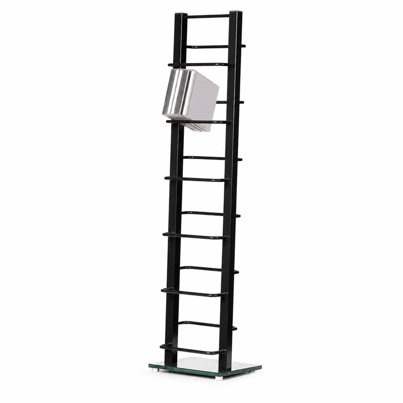 DESIGN CD STÄNDER "TOWER" | schwarz, 92 cm, Metall | für 85 CDs