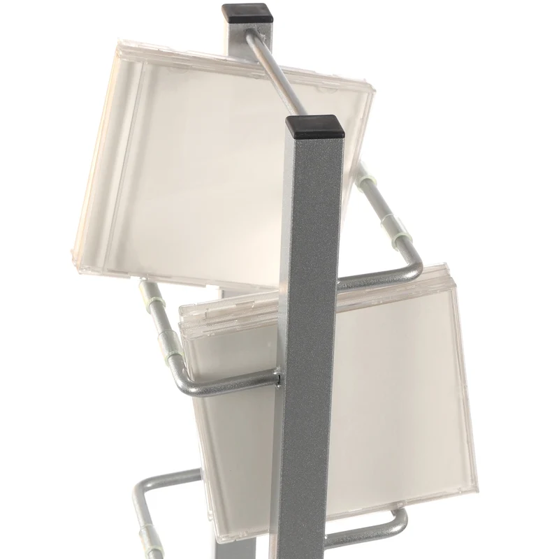 DESIGN CD STÄNDER TOWER 92 | silber, 92cm, Metal & Glas | für 85 CDs