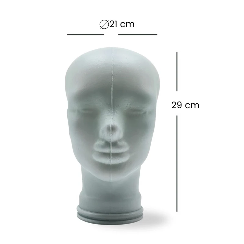 Glas KOPFHÖRERSTÄNDER voll Glanz + matt | 29cm Glaskopf Skulptur | Farbe: M02 weiss