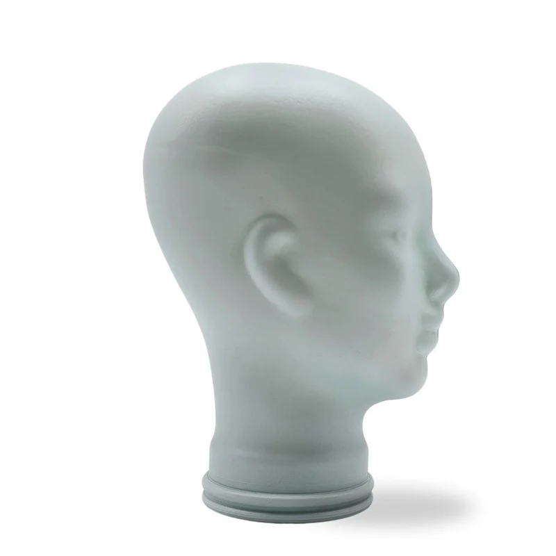 Glas KOPFHÖRERSTÄNDER voll Glanz + matt | 29cm Glaskopf Skulptur | Farbe: M02 weiss
