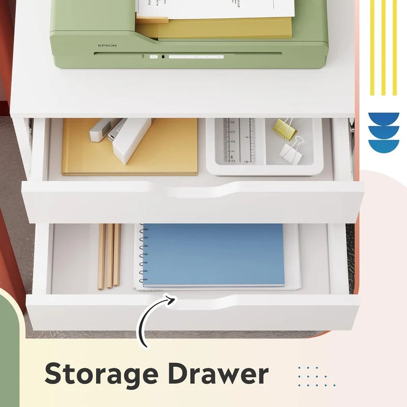 DEVAISE 5-Drawer Modern Wood Storage Dresser & File Cabinet