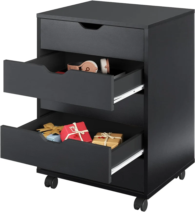 DEVAISE 5-Drawer Modern Wood Storage Dresser & File Cabinet
