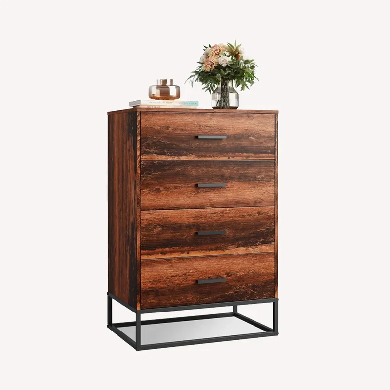 WLIVE 4-Drawer Minimalist Modern Wood Storage Chest