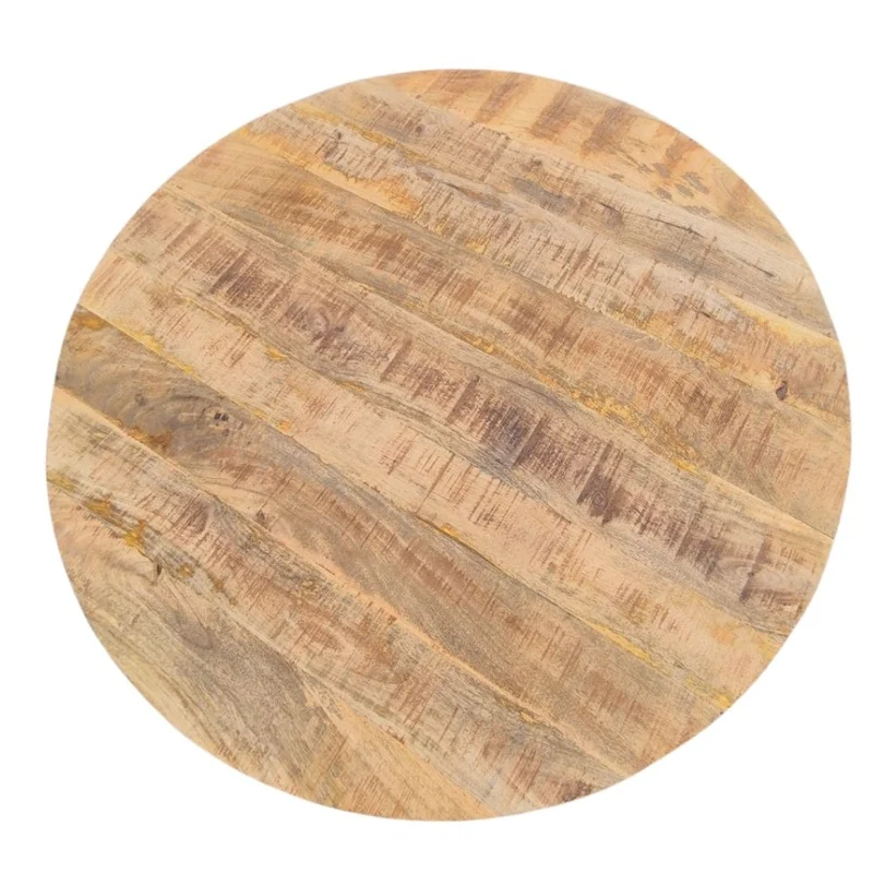 Massivholz Esstisch CRAFT rund 80cm Mangoholz Metallgestell