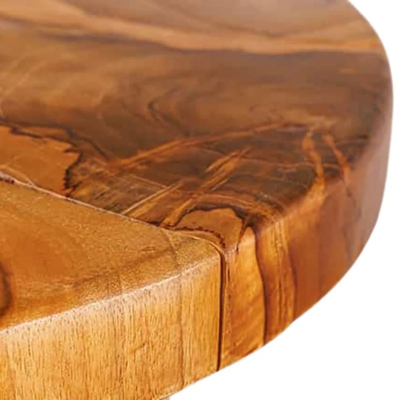 Runder Massivholz Couchtisch BAGIAN 80cm Teak natural Metall
