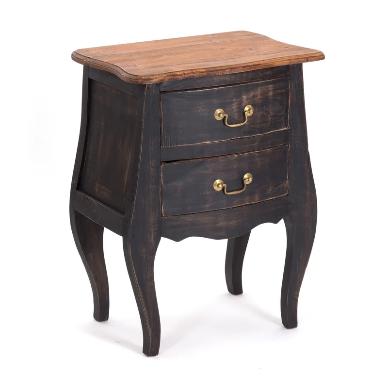 KOMMODE "LOUIS" | Mahagoni, 64x48x35 cm (HxBxT) | Telefontisch | Farbe: 04 schwarz-natur
