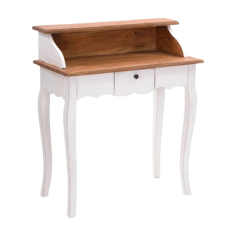 MASSIVHOLZ SEKRETÄR NAPOLEON 92x80cm(HxB) | Massivholz Schreibtisch | Farbe: 06 weiß-landhaus