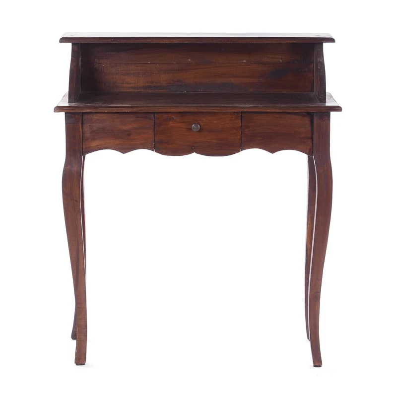 MASSIVHOLZ SEKRETÄR NAPOLEON 92x80cm(HxB) | Massivholz Schreibtisch | Farbe: 03 dunkelbraun