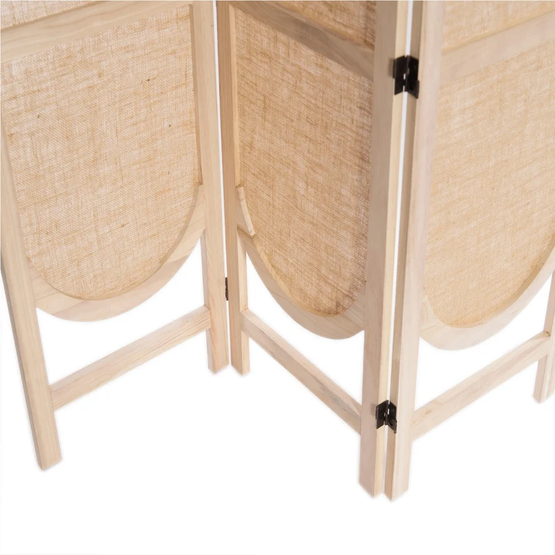 RAUMTEILER "ARCO" | Leinen, 170 cm | Paravent, Sichtschutz | Farbe: braun-natur