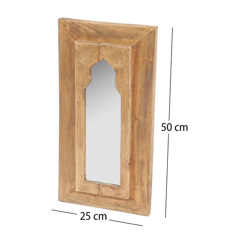 HOLZ WANDSPIEGEL"TARA" | 50 cm, Mahagoni & Teak Holz | Orient Spiegel