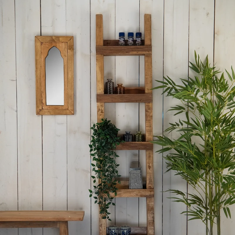 HOLZ WANDSPIEGEL"TARA" | 50 cm, Mahagoni & Teak Holz | Orient Spiegel