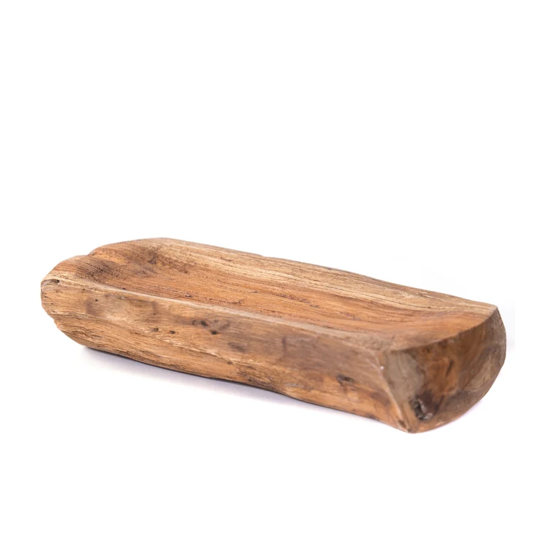 HOLZ SCHALE "PARI" | Teakholz Wurzel, 28 cm | Deko Tablett
