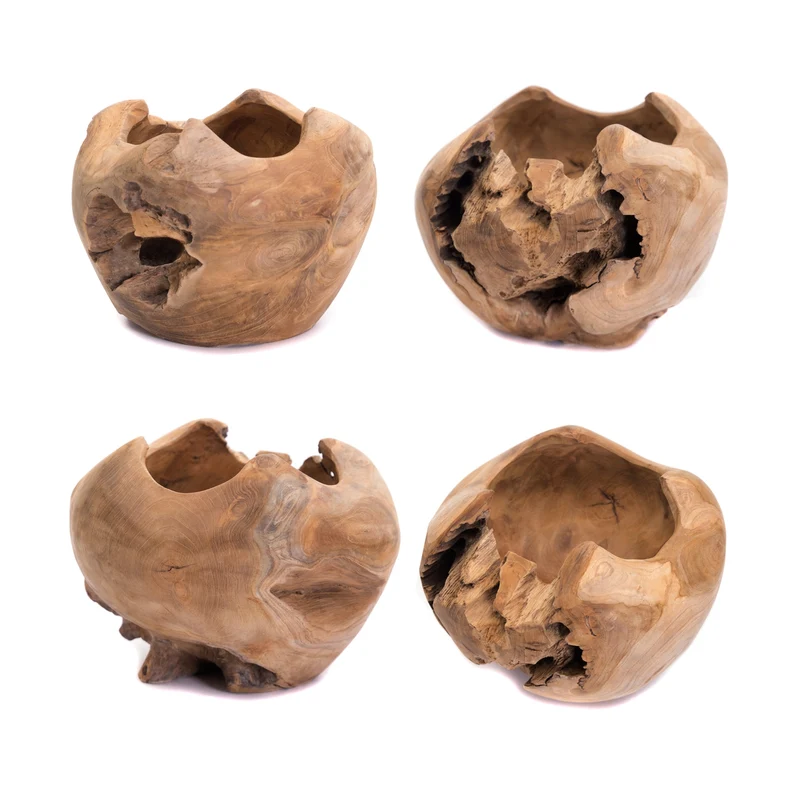 WURZELHOLZ ÜBERTOPF "CONE" | Teak, 30 cm | Teakholz Blumentopf