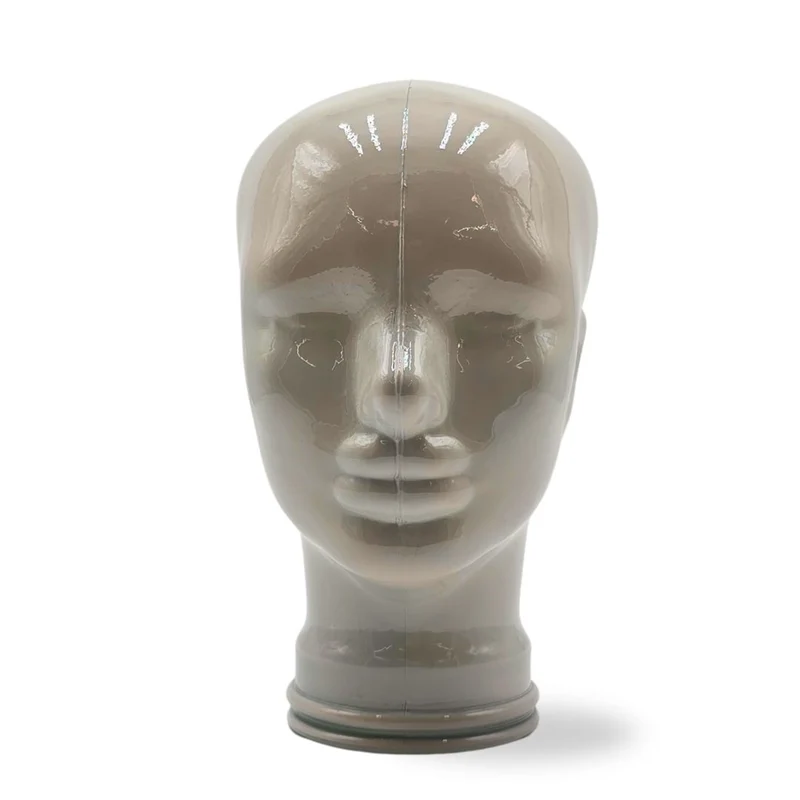 Glas KOPFHÖRERSTÄNDER voll Glanz + matt | 29cm Glaskopf Skulptur | Farbe: OP3 hellgrau