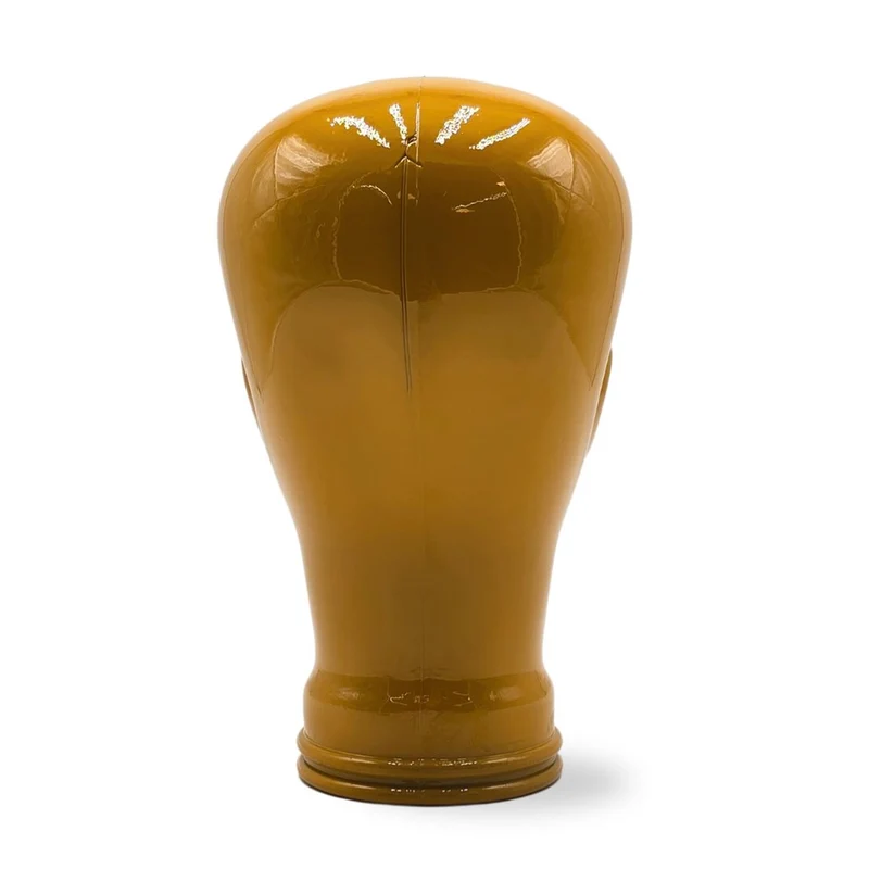 Glas KOPFHÖRERSTÄNDER voll Glanz + matt | 29cm Glaskopf Skulptur | Farbe: OP1 gelb
