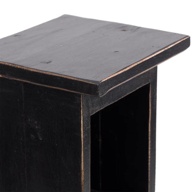 HOLZ CD REGAL TOWER | 75cm, Holzregal, Buch CD Rack mit 4 Fächern | Farbe: 09 voodoo - schwarz