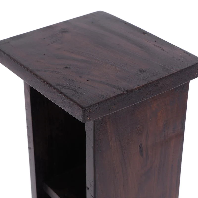 HOLZ CD REGAL TOWER | 75cm, Holzregal, Buch CD Rack mit 4 Fächern | Farbe: 03 dunkelbraun