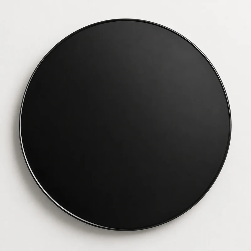 Glasplatte TERRY 90cm schwarz 8mm rund gehärtetes Glas
