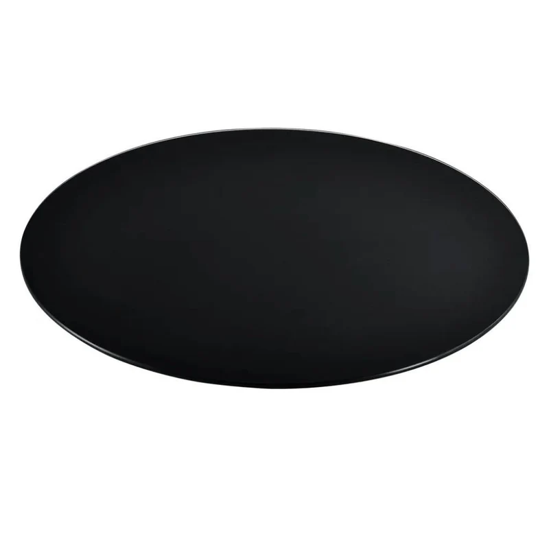 Glasplatte TERRY 60cm schwarz 8mm rund gehärtetes Glas