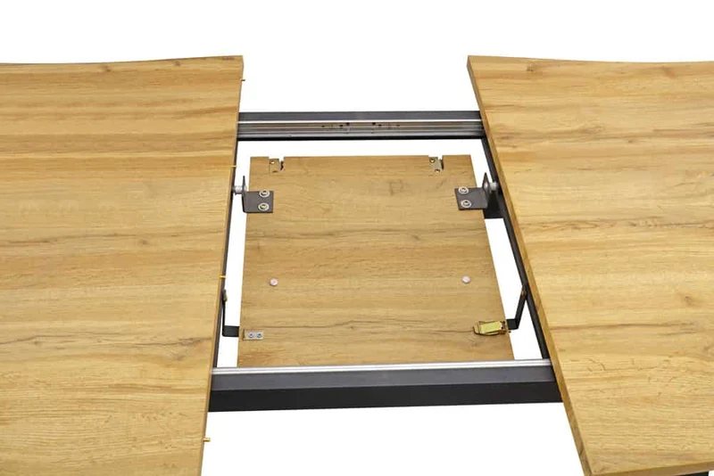 Ausziehbarer Esstisch OAKLAND 180-220cm Wildeiche-Design Baumkante