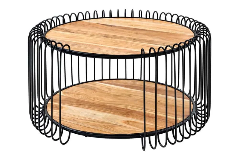 Moderner Massivholz Couchtisch PRAWDA 70cm Akazie natur