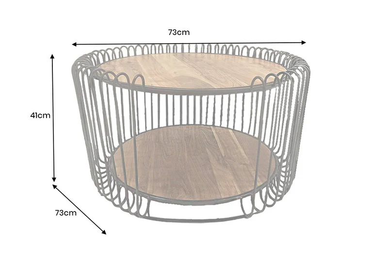 Moderner Massivholz Couchtisch PRAWDA 70cm Akazie natur