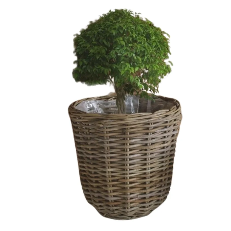 Natur Rattan Pflanzkorb BORKUM Kubu Grey ca.30cm Pflanztopf