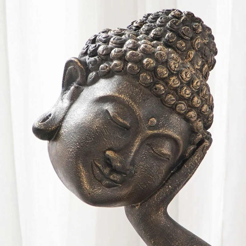 Spirituelle Buddha Statue RELAX 40cm gold-schwarz Deko Skulptur