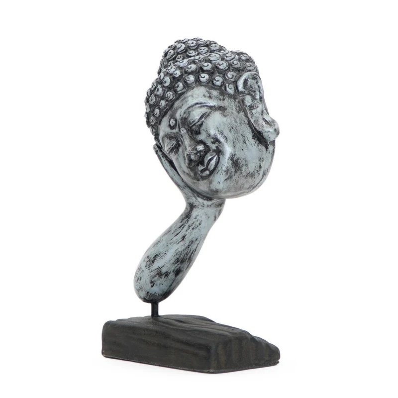 Spirituelle Buddha Statue RELAX 40cm antik-grau Deko Skulptur