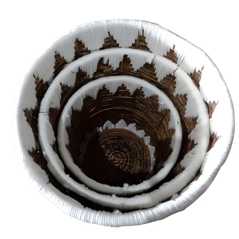 Natur Korb RUSH 65cm rund Binsen geflochten natural Handmade