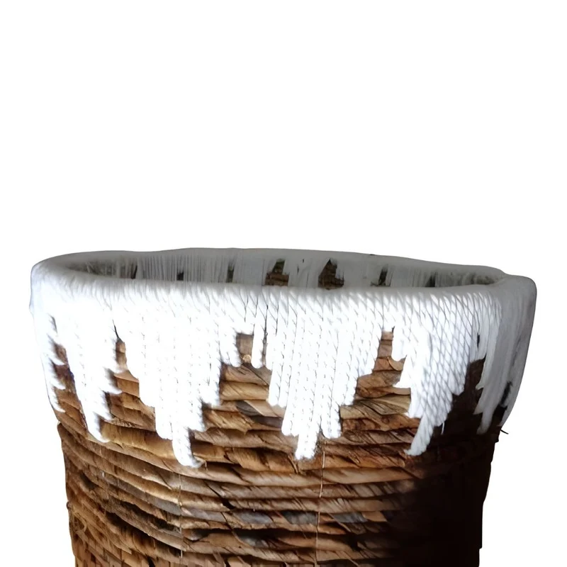 Natur Korb RUSH 55cm rund Binsen geflochten natural Handmade
