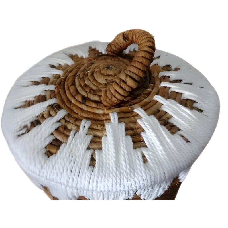 Natur Korb RUSH 45cm rund Binsen geflochten natural Handmade