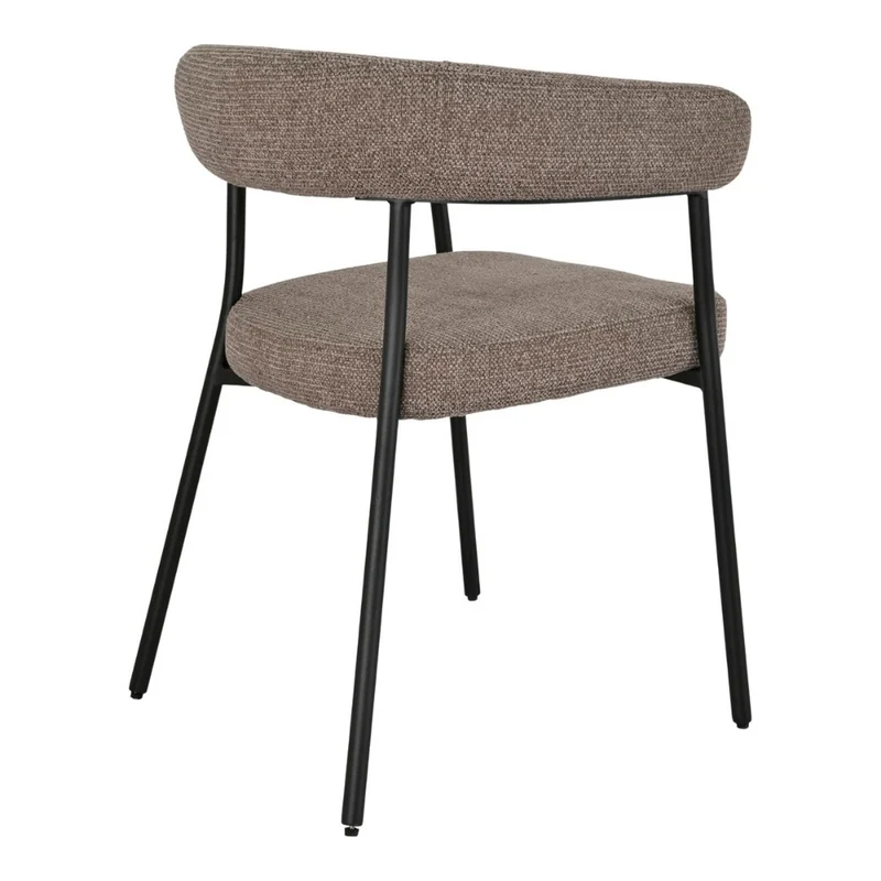 2er Set Esszimmerstuhl SPOLETO Polsterstuhl braun taupe Metall