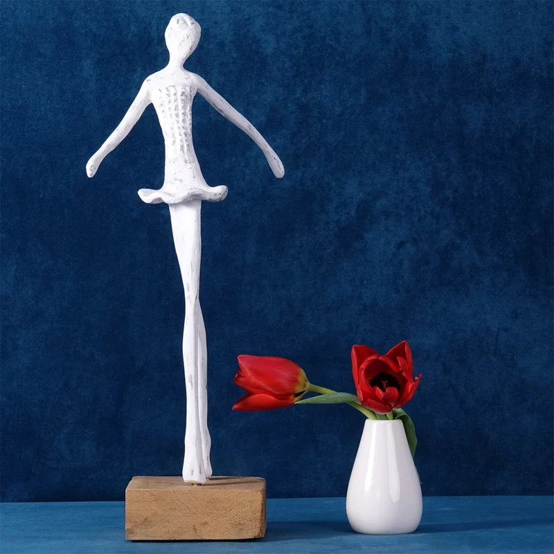 BALLERINA FIGUR "BALLETT III" | weiß, 37cm | Ballett Tänzer Skulptur