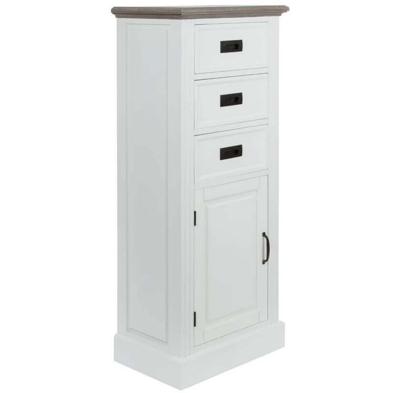 Edle Landhaus Kommode CHALET 130cm weiss-braun Highboard