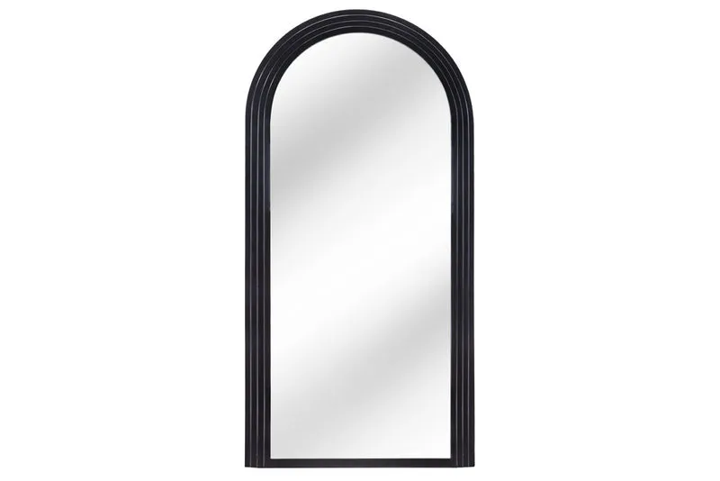 Design Rundbogen Spiegel 160x80cm FORMOSA schwarz Wandspiegel