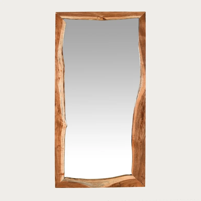 Massivholz-Spiegel CURVO 180x90cm Akazie Wandspiegel Baumkante