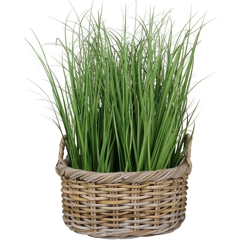 Natur Rattankorb NORDERNEY Kubu Grey ca.40cm Pflanzkorb Griffe