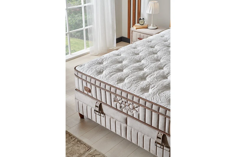 Bambi Kapok Naturel Boxspringbett-Set Naturfasern Taschenfederkern Öko H3