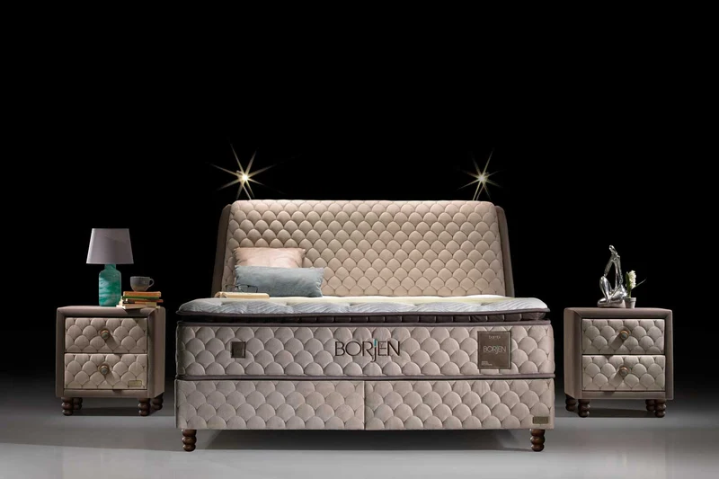 Bambi Borjen Boxspringbett Set H3 Bettkästen Taschenfederkern 33cm