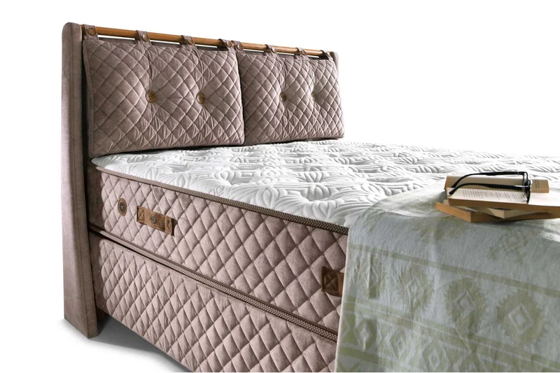 Bambi Bamboo Sleep Boxspringbett-Set H3 Matratze Kopfteil Bettkästen