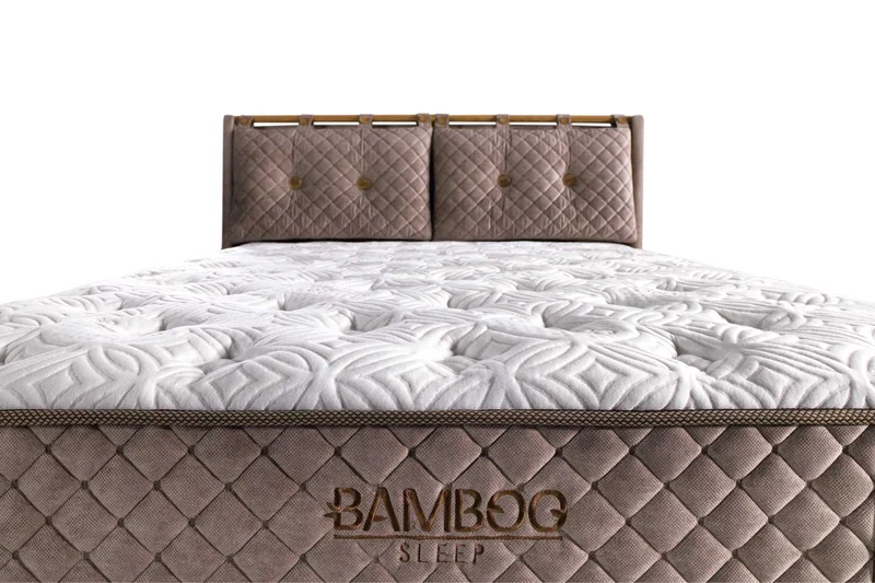 Bambi Bamboo Sleep Boxspringbett-Set H3 Matratze Kopfteil Bettkästen