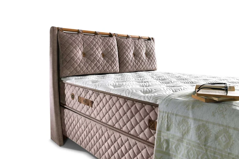 Bambi Bamboo Sleep Boxspringbett-Set H3 Matratze Kopfteil Bettkästen