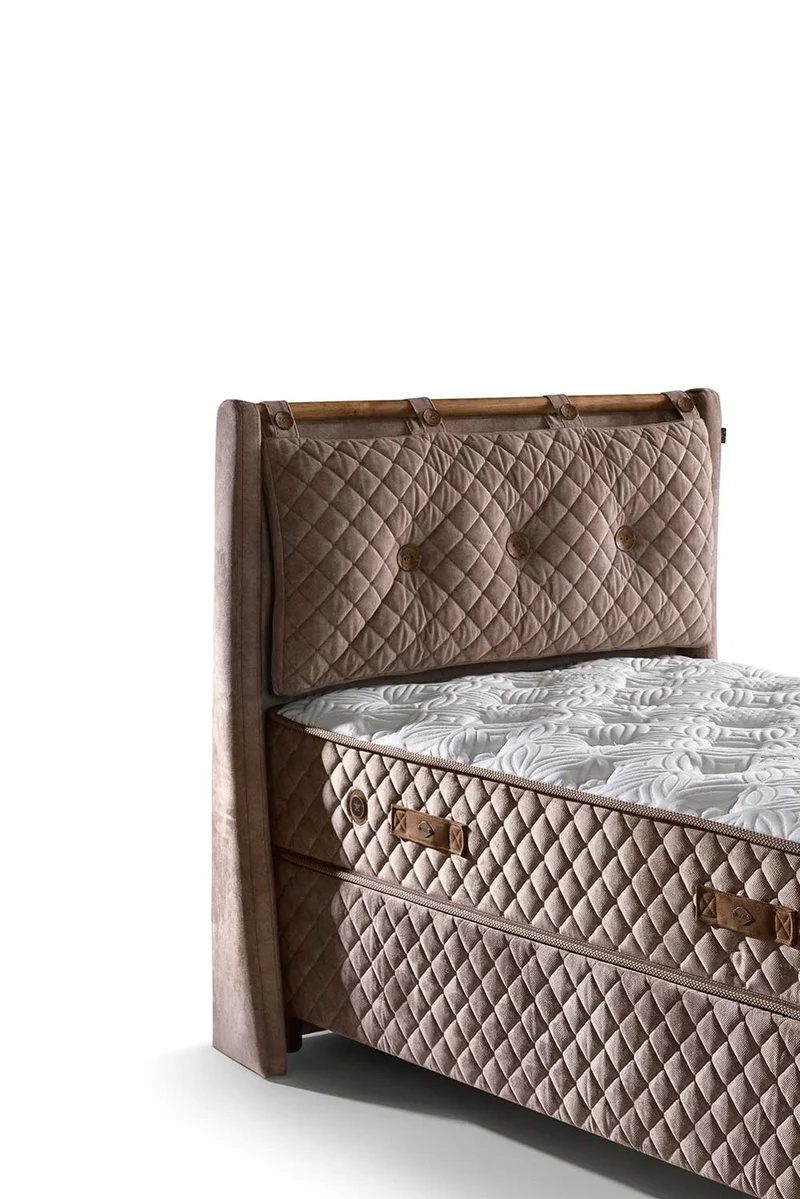 Bambi Bamboo Sleep Boxspringbett-Set H3 Matratze Kopfteil Bettkästen