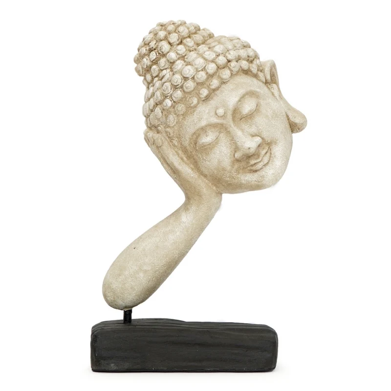 Spirituelle Buddha Statue RELAX 40cm antik-weiss Deko Skulptur